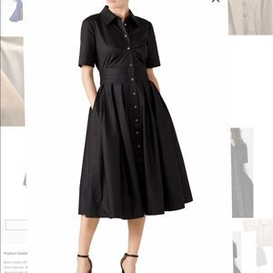 Diane Von Furstenberg DVF Claire black midi collared Shirt dress XS extra small
